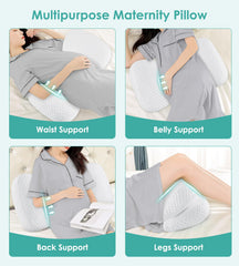 DONAMA pregnancy pillow contoured adjustable design adapts to pregnancy stages