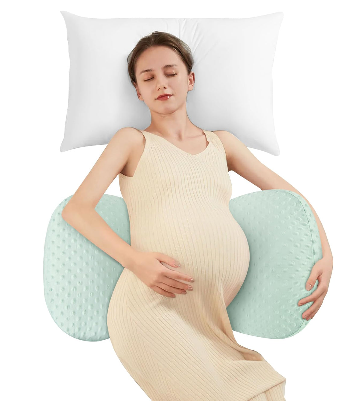 DONAMA pregnancy pillow curved slope supports growing bump for comfortable side sleeping