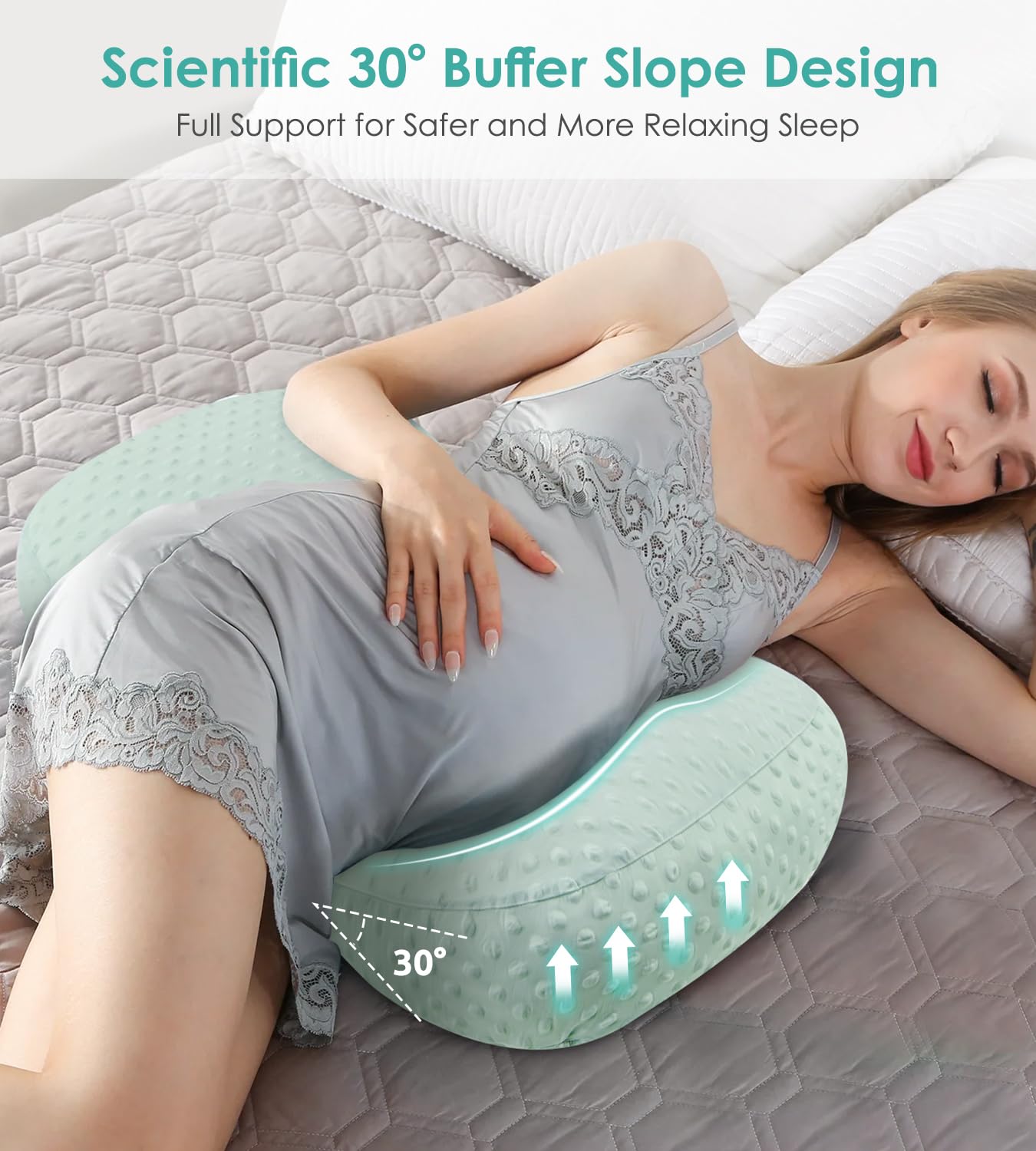 DONAMA pregnancy pillow ice-silk cover delivers soft, skin-friendly cooling for restful nights