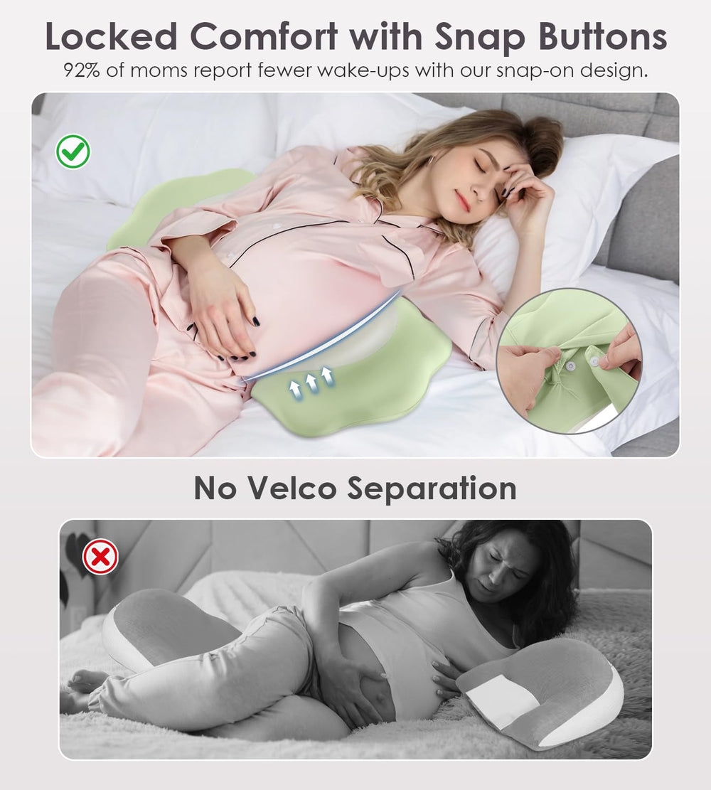 DONAMA pregnancy pillow icy-silk cooling fabric keeps sleeper cool and sweat-free.