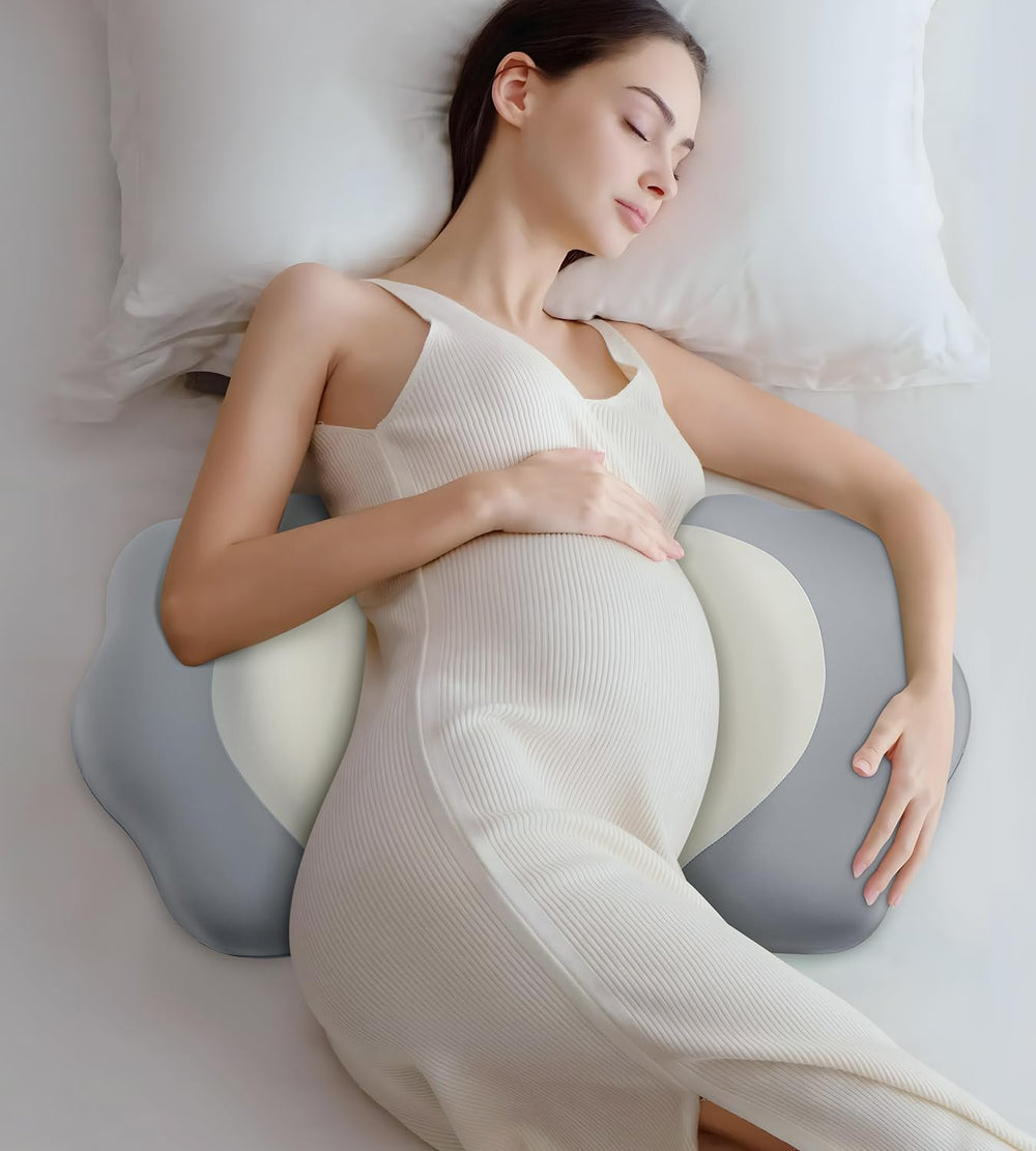 DONAMA pregnancy pillow memory foam core supports back and belly