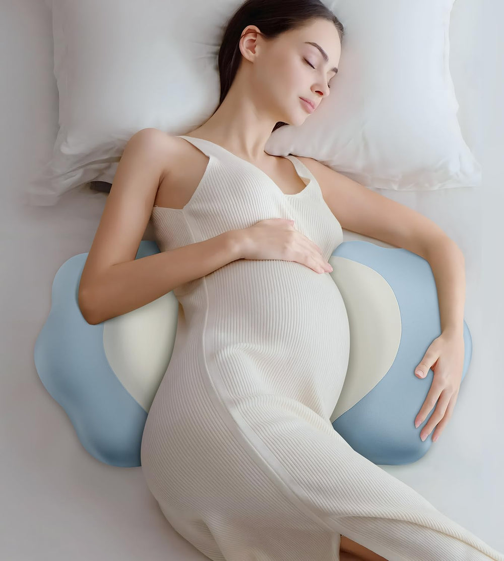 DONAMA pregnancy pillow memory foam core adapts to curves for back support