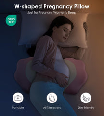 DONAMA pregnancy pillow secure snap design prevents collapse for uninterrupted sleep.