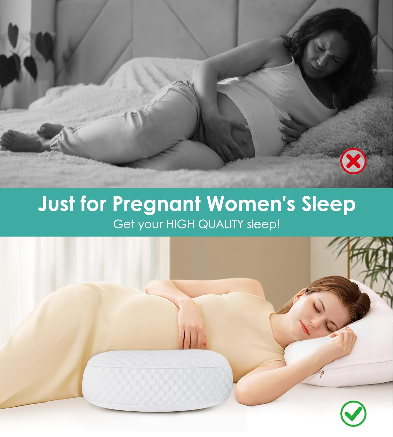 DONAMA double-sided pillow supports side back or front sleeping comfortably