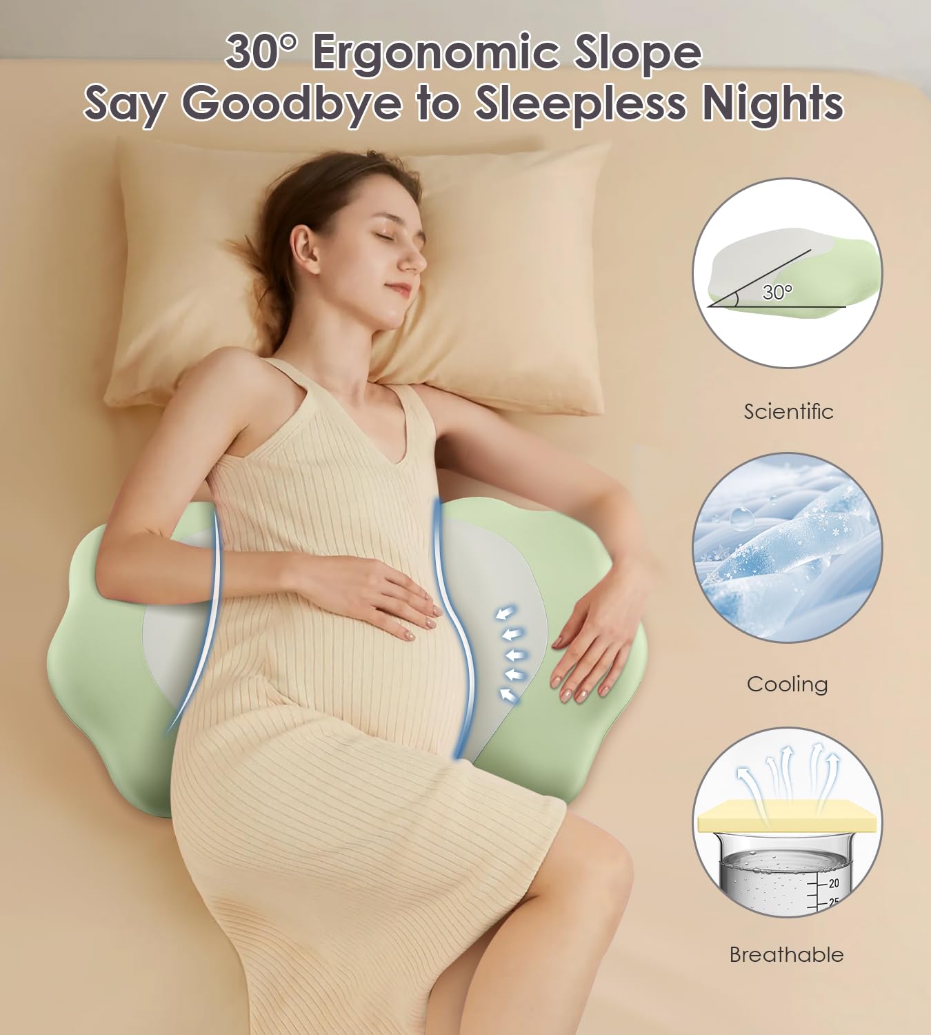 DONAMA pregnancy pillow travel bag included for easy on-the-go relief.