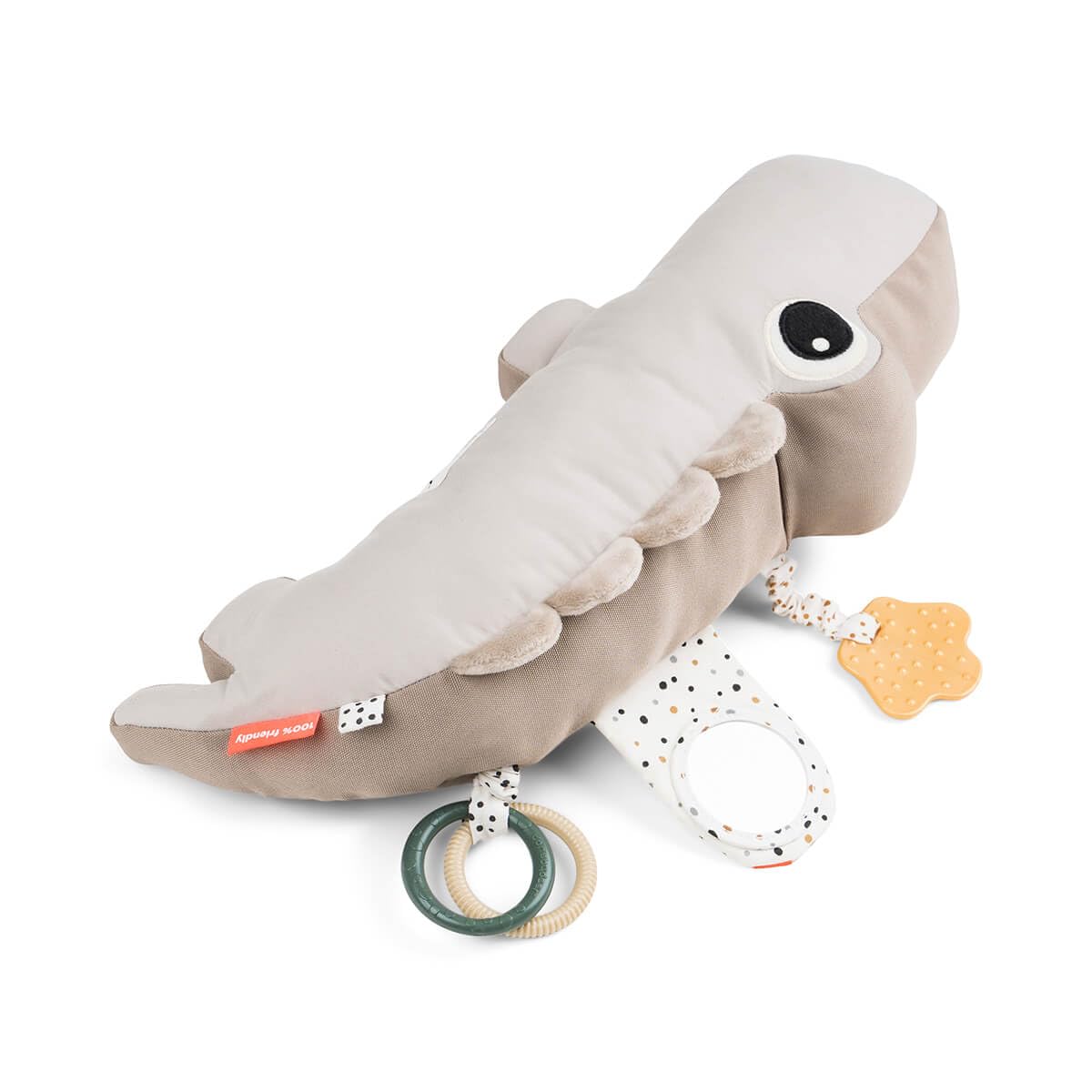 Done by Deer Croco tummy toy adds visual interest and motion