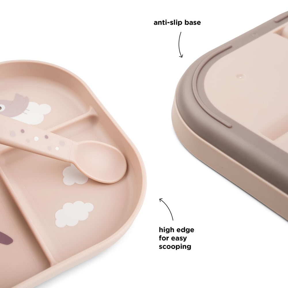Done by Deer Foodie plate microwave-safe and dishwasher-safe for easy mealtimes.