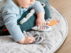 Done by Deer tummy time pillow crinkle sounds close-up adds sensory play opportunities.