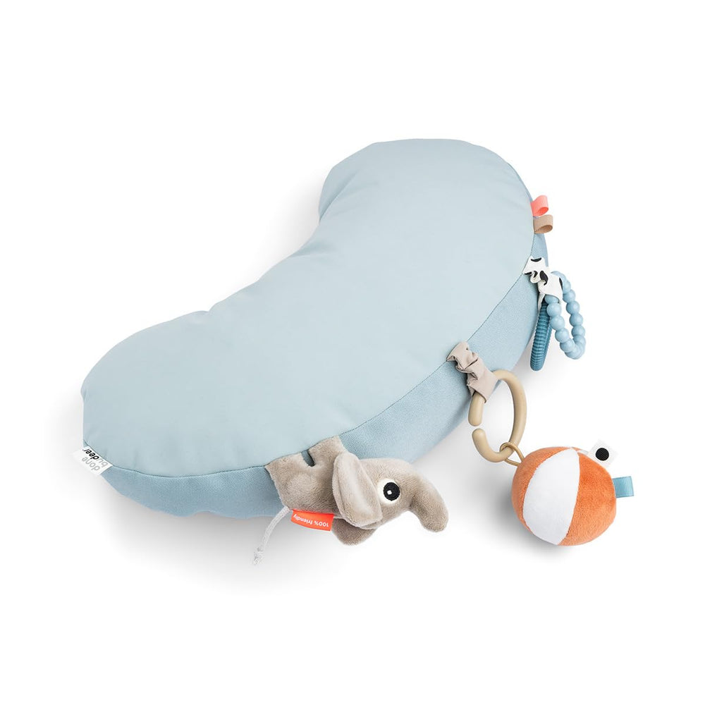 Done by Deer tummy time pillow playground blue hero — soft fabric for comfortable tummy time.