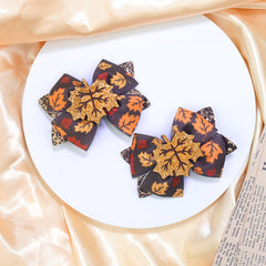 Doneace pumpkin glitter bow orange adds playful Thanksgiving cheer