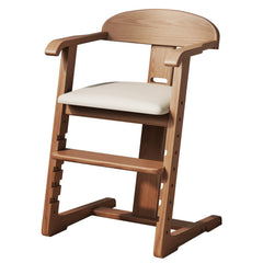 DONGMUWUJEE front view emphasizes sturdy solid wood for stable dining.