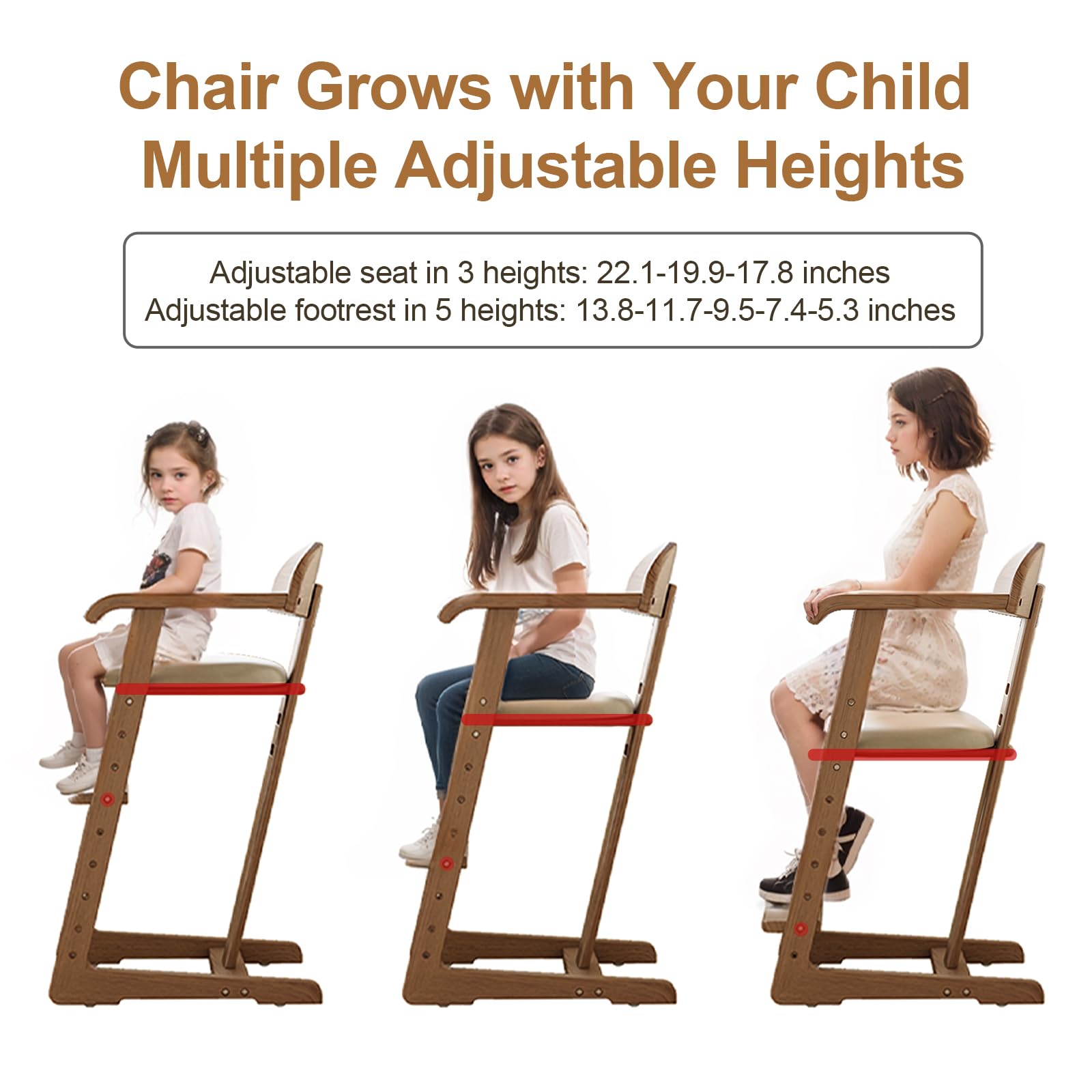 DONGMUWUJEE gravity-lock wheels secure the chair during use.
