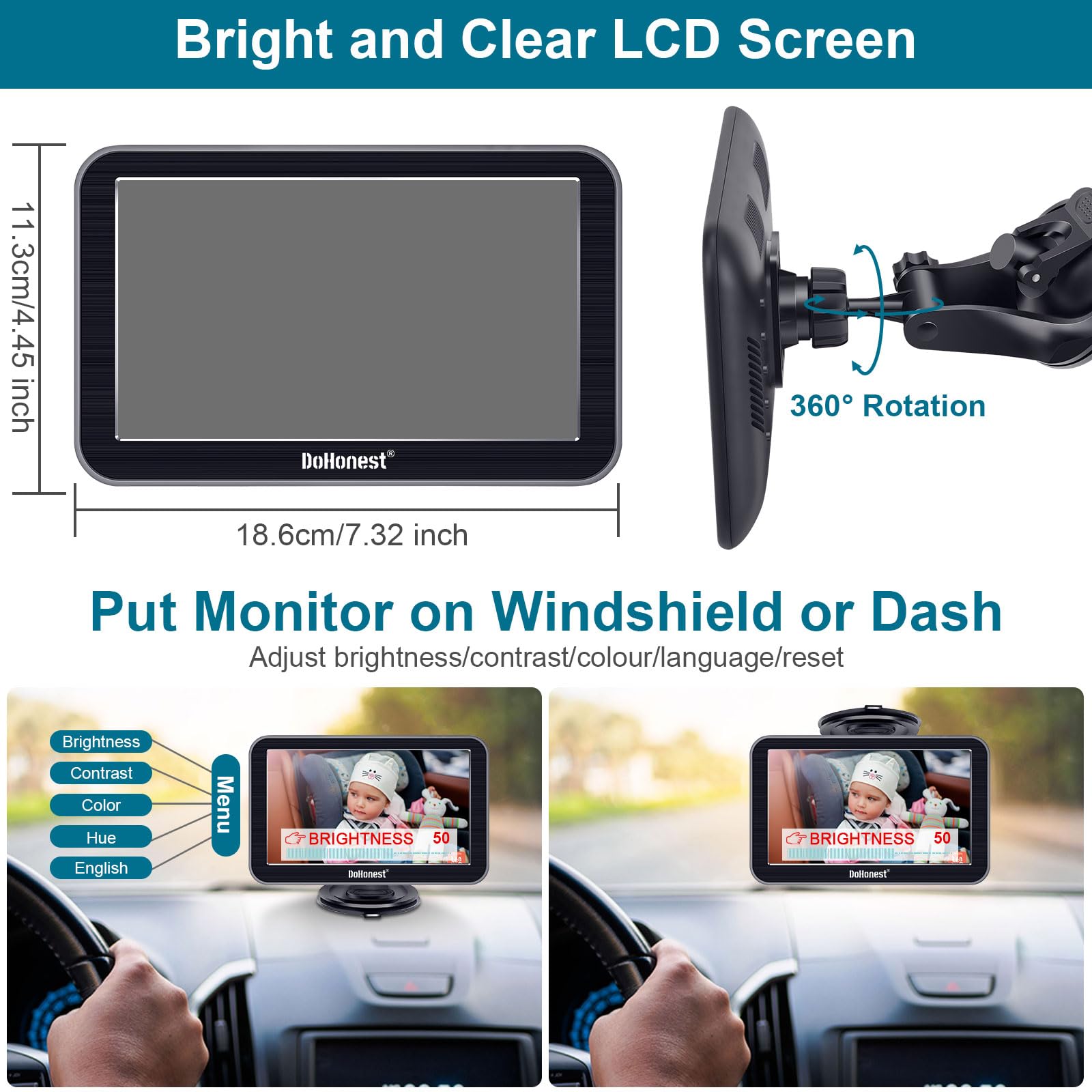 DoHonest rear-facing camera enhances overall car safety with full backseat visibility.