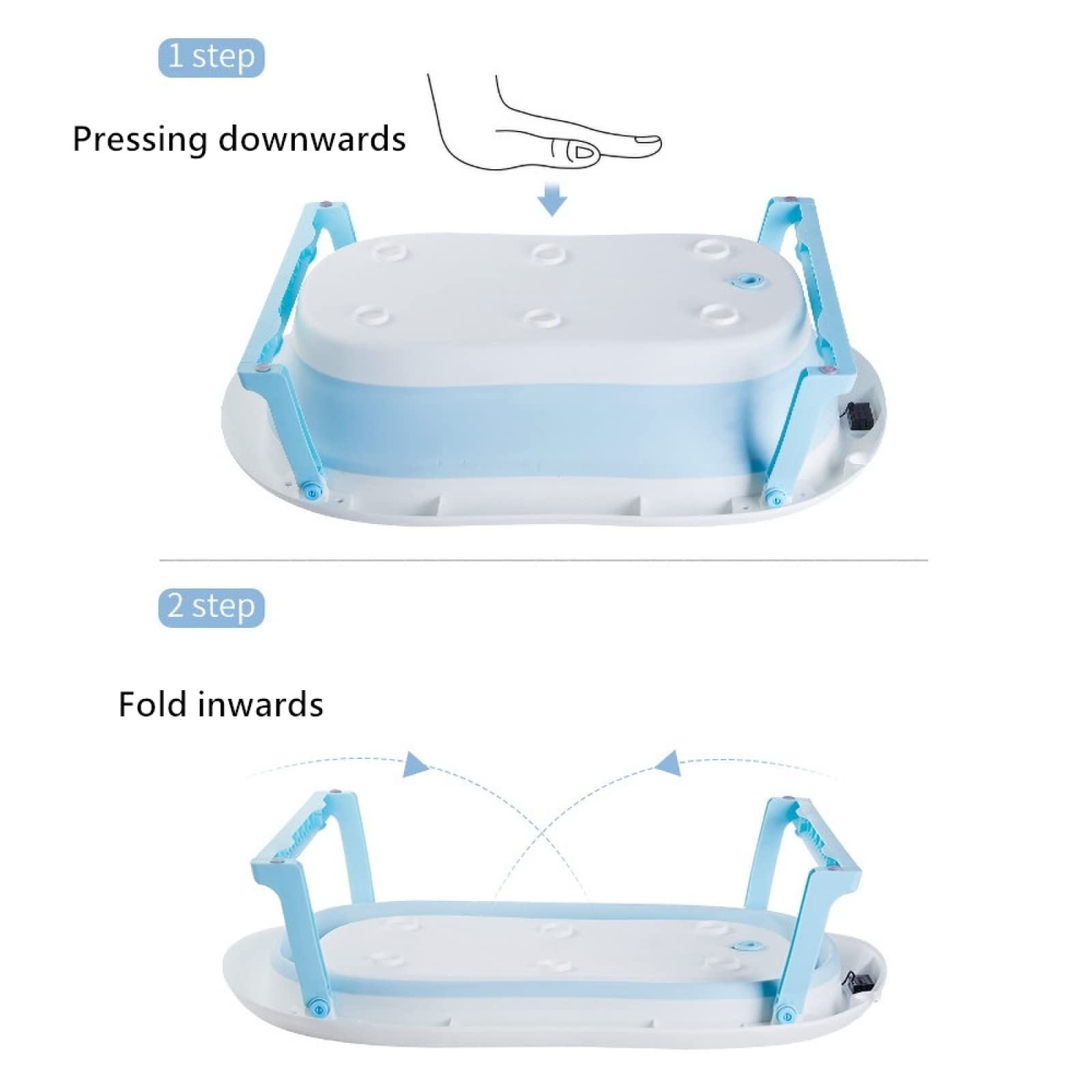 DONJCRUI newborn use-case image shows calm bath routine.