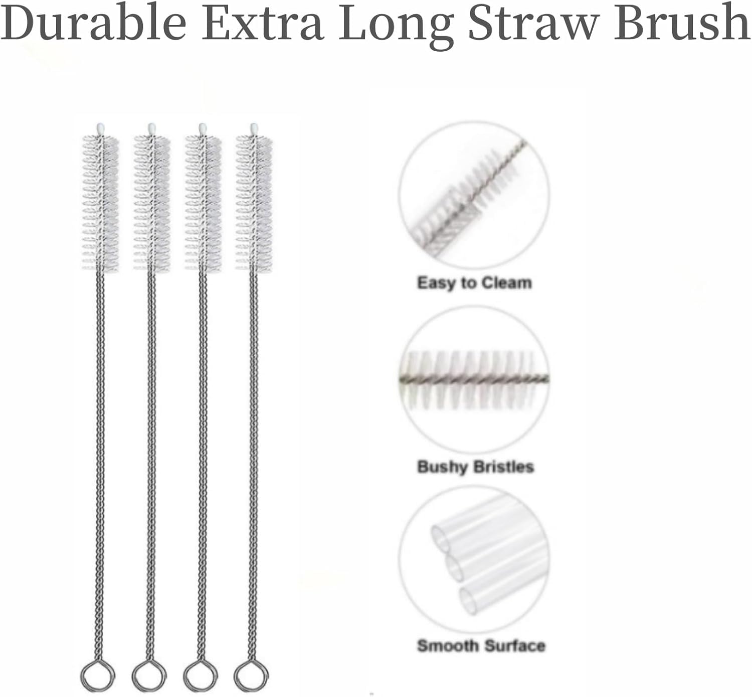 Donkabarie straw cleaning brushes 12-inch six-pack in use