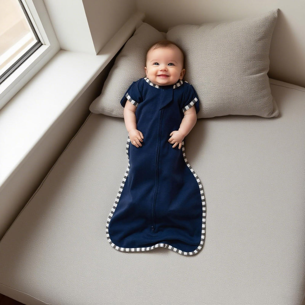 DONOMILO adjustable three-option system supports gradual swaddle transition.