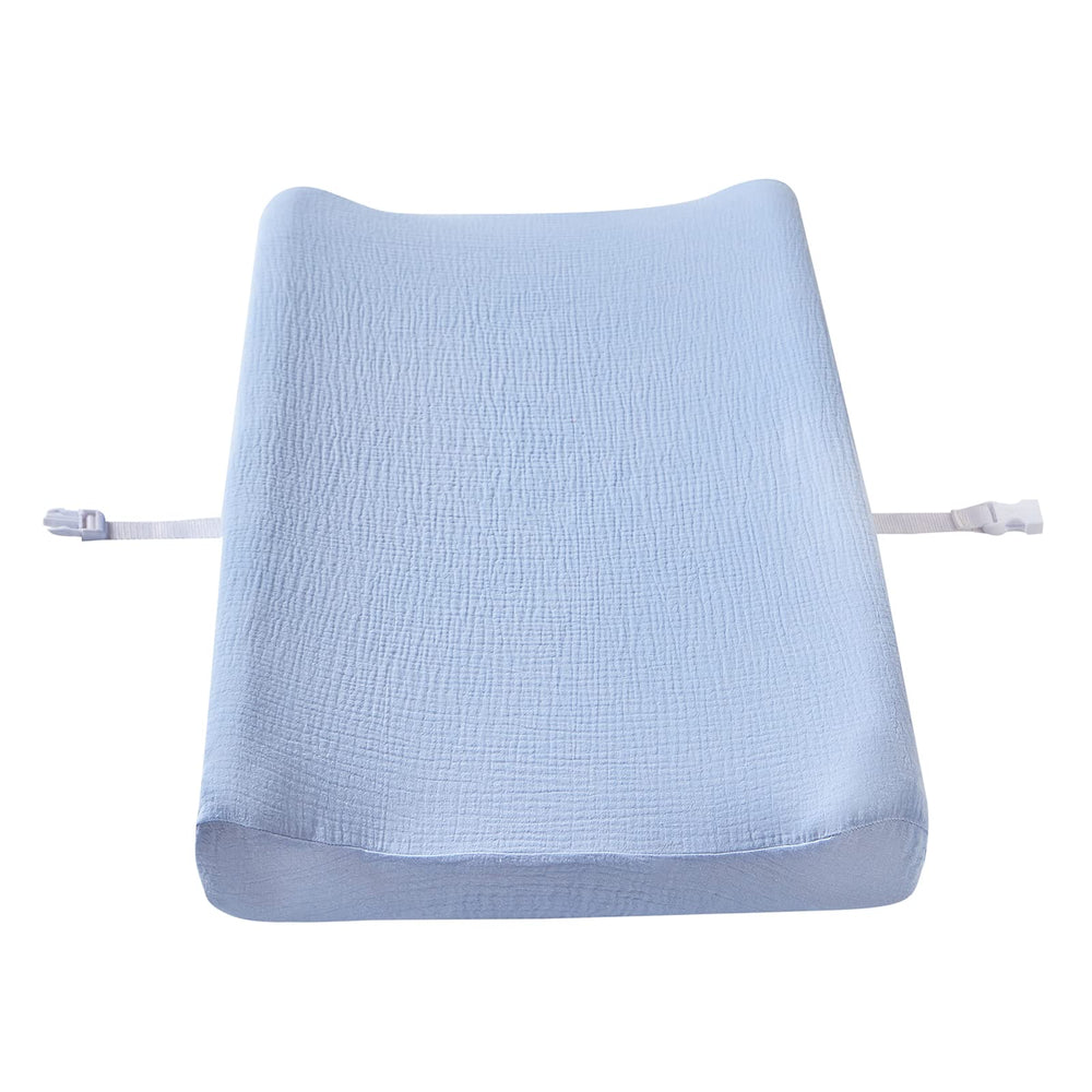 Donomilo changing pad cover with elastic bottom for secure fit on standard pads