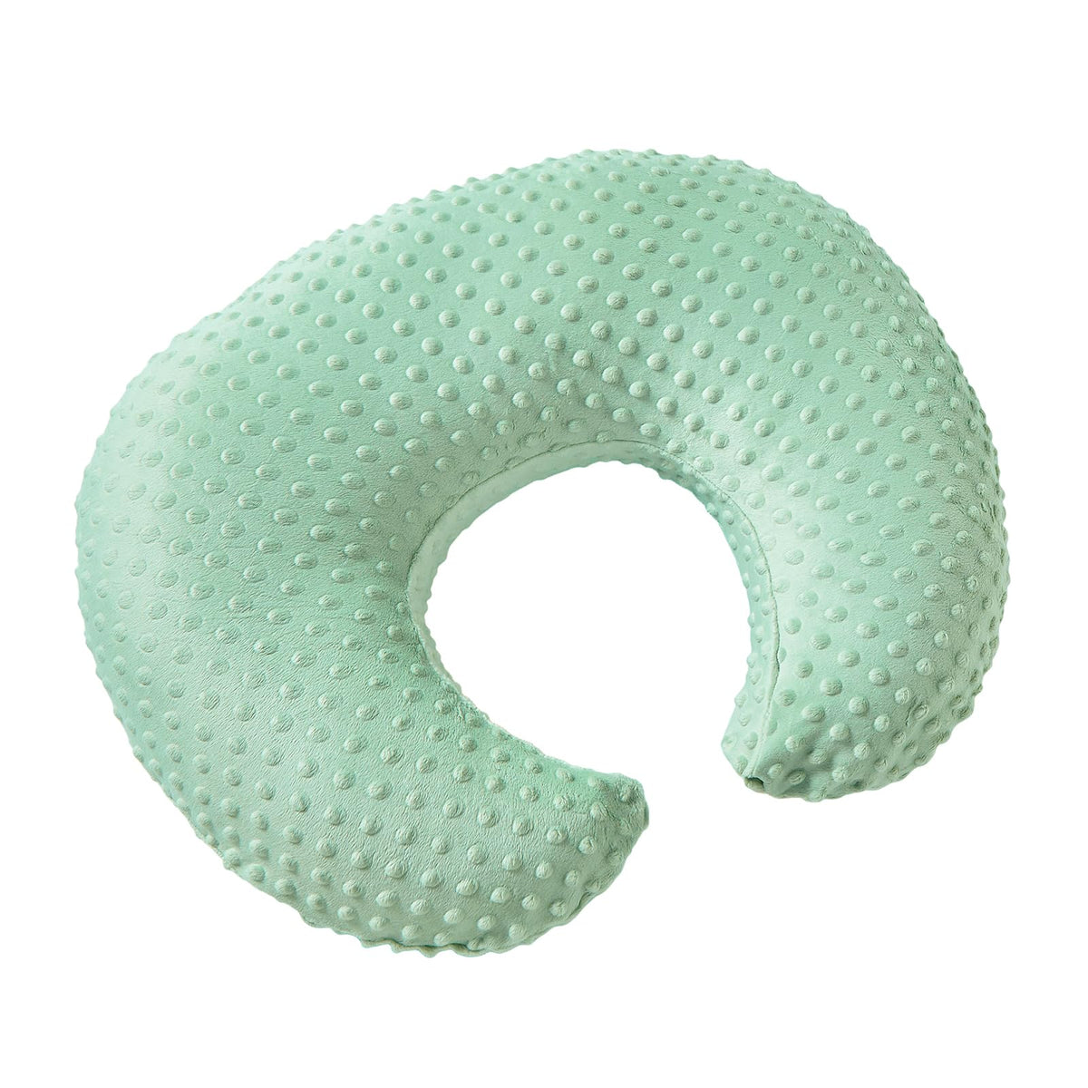 DONOMILO Dots Nursing Pillow Cover Celadon fabric close-up highlights plush softness for baby comfort