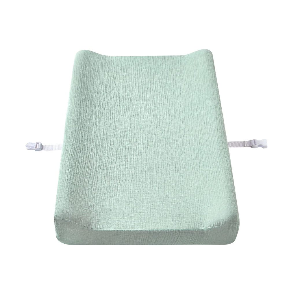 DONOMILO muslin cover strap holes for safe diaper changes with fitted pads
