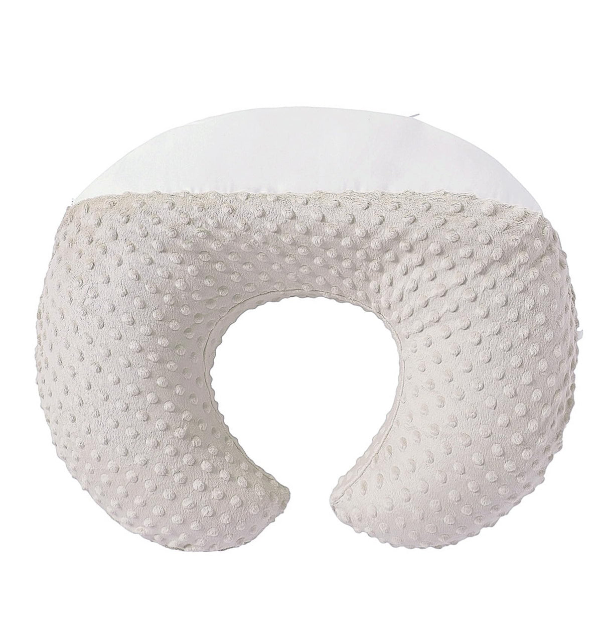 DONOMILO nursing pillow demonstrates left-ergonomic-position for comfortable feeding