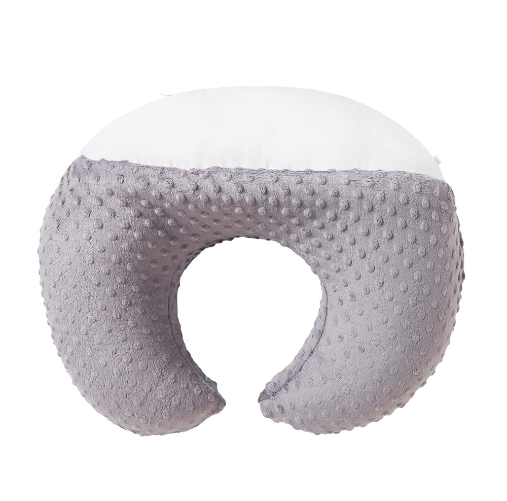 DONOMILO nursing pillow with rose gray cover removable for easy cleaning and daily use.