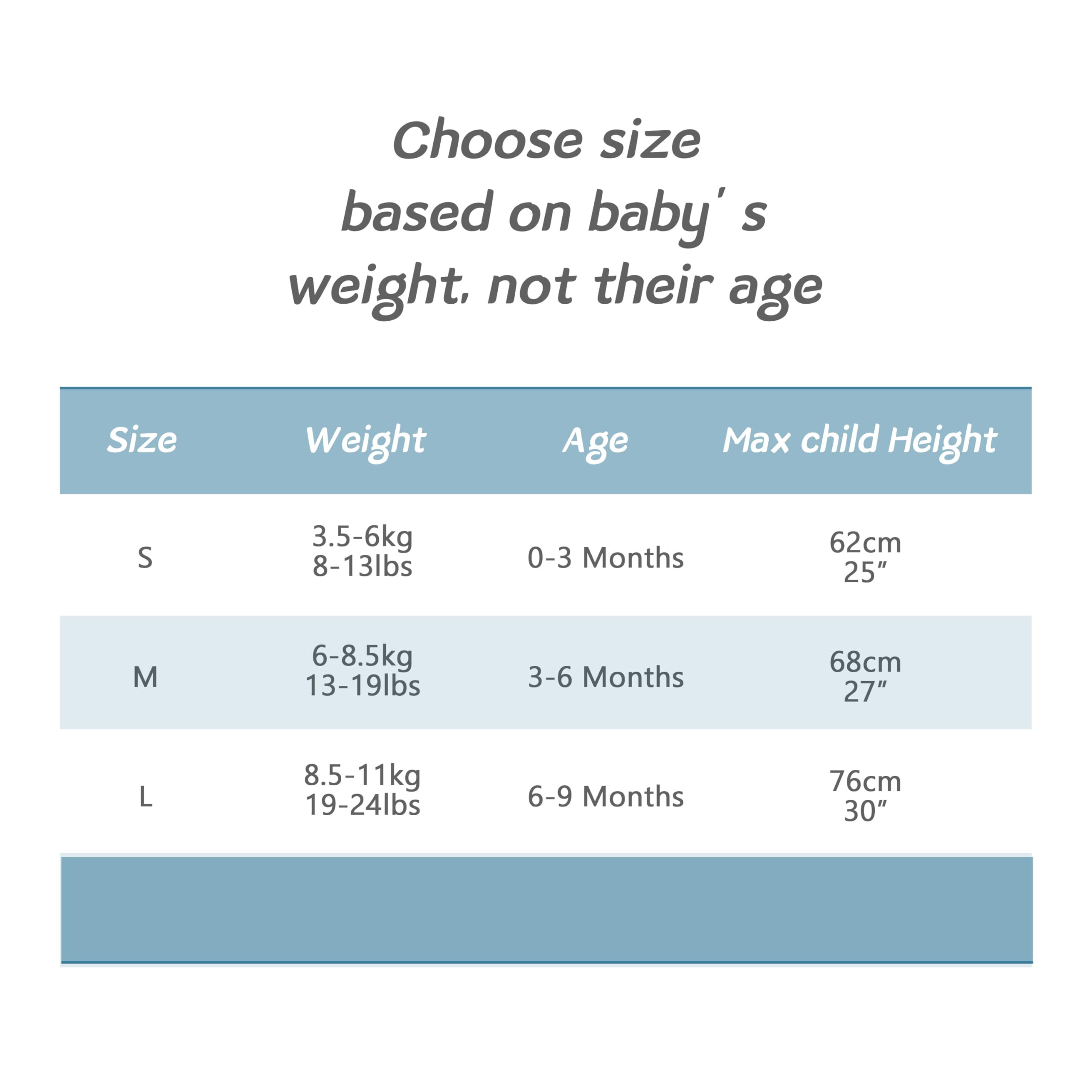 DONOMILO size chart 0-9 months helps buyers pick the right fit.