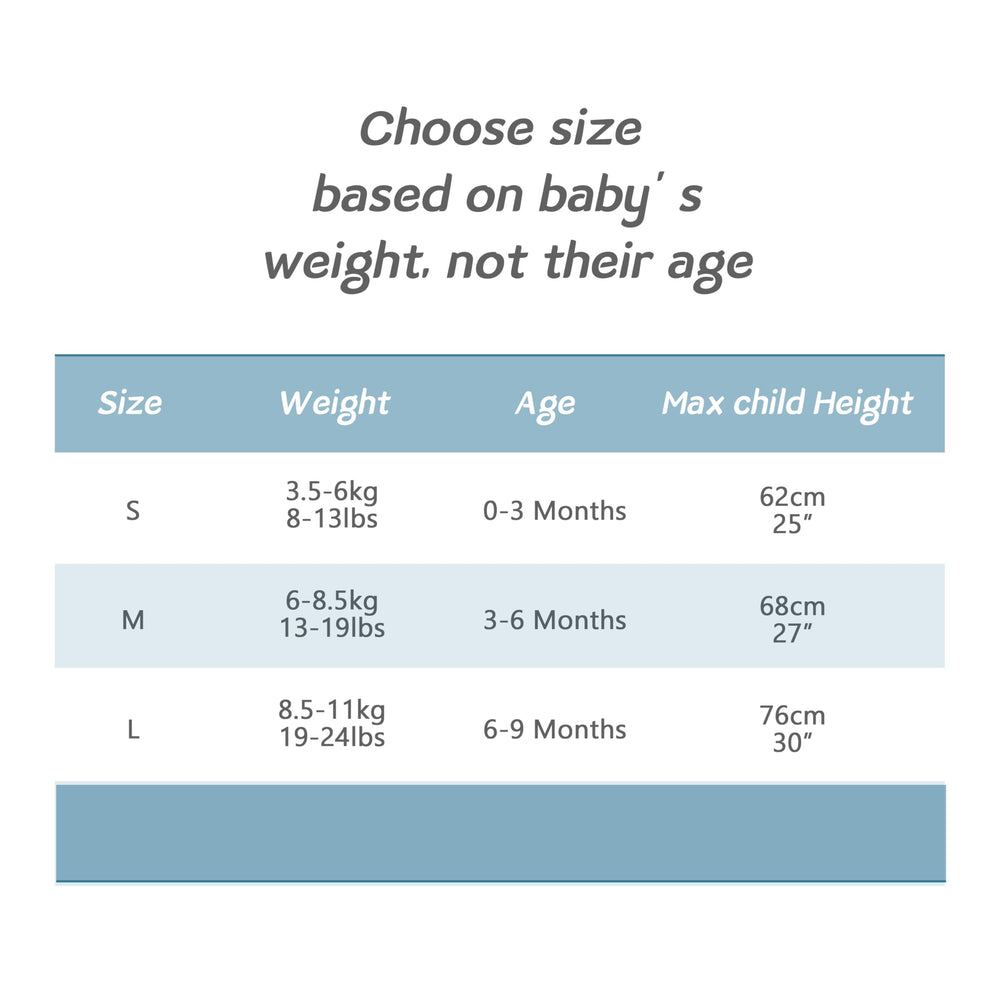 DONOMILO size chart 0-9 months helps buyers pick the right fit.