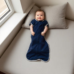 DONOMILO two-way zipper enables quick diaper changes with interior zipper guard.