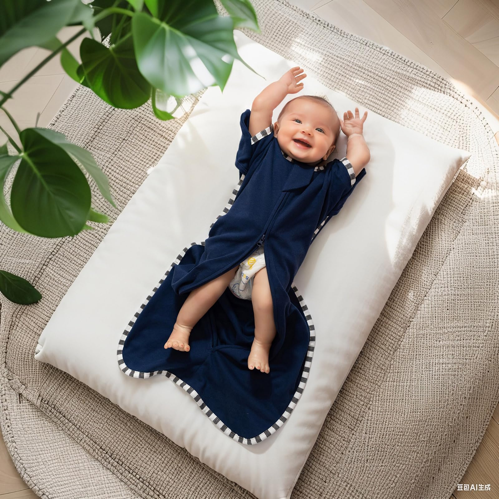 DONOMILO two-way zipper enables quick, easy diaper changes.