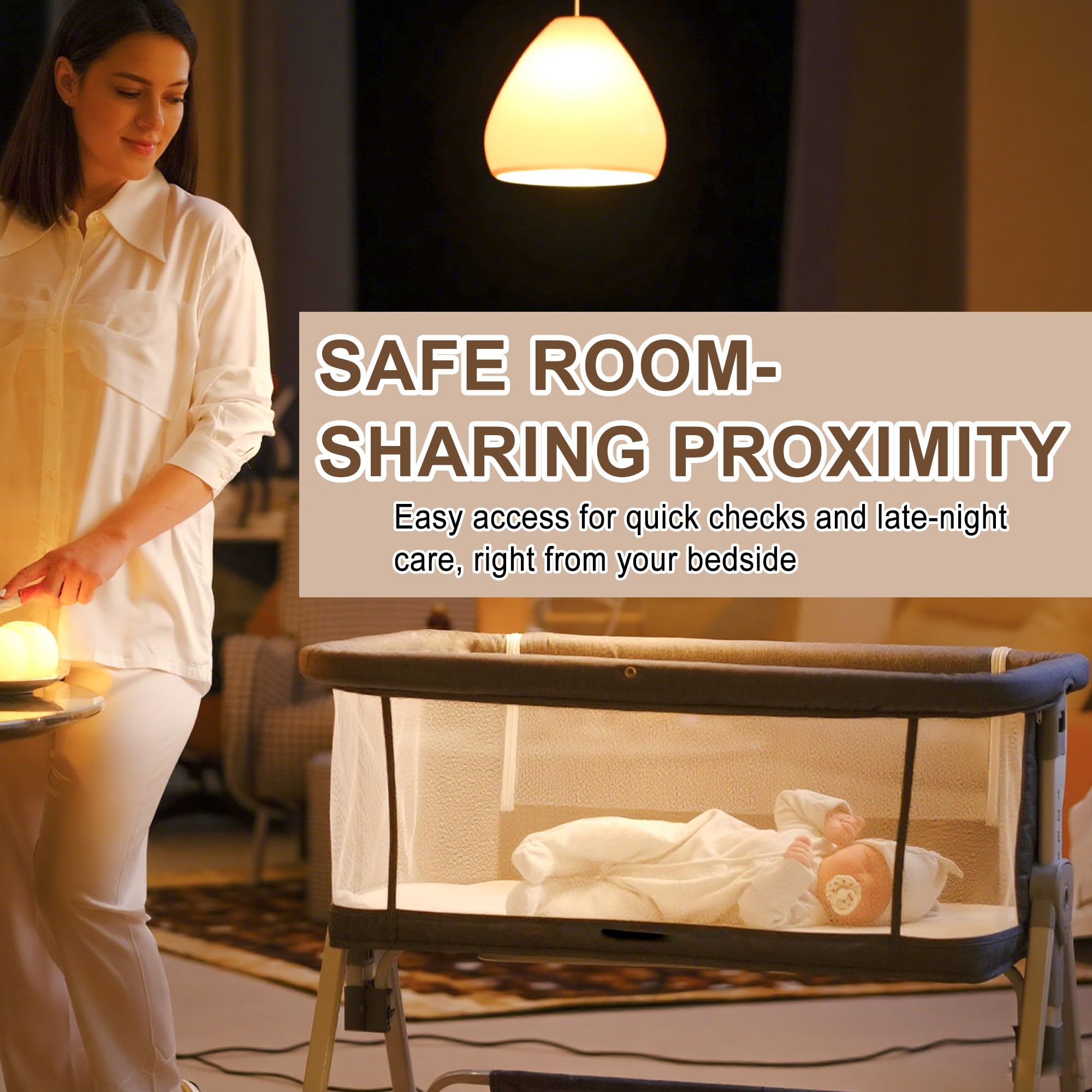 Donpemu foldable portable bassinet: compact for storage and travel.
