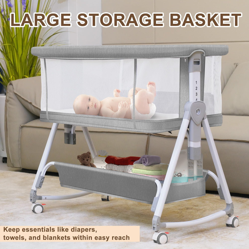 Donpemu bassinet with wheels and brakes: easy relocation without disturbing baby.
