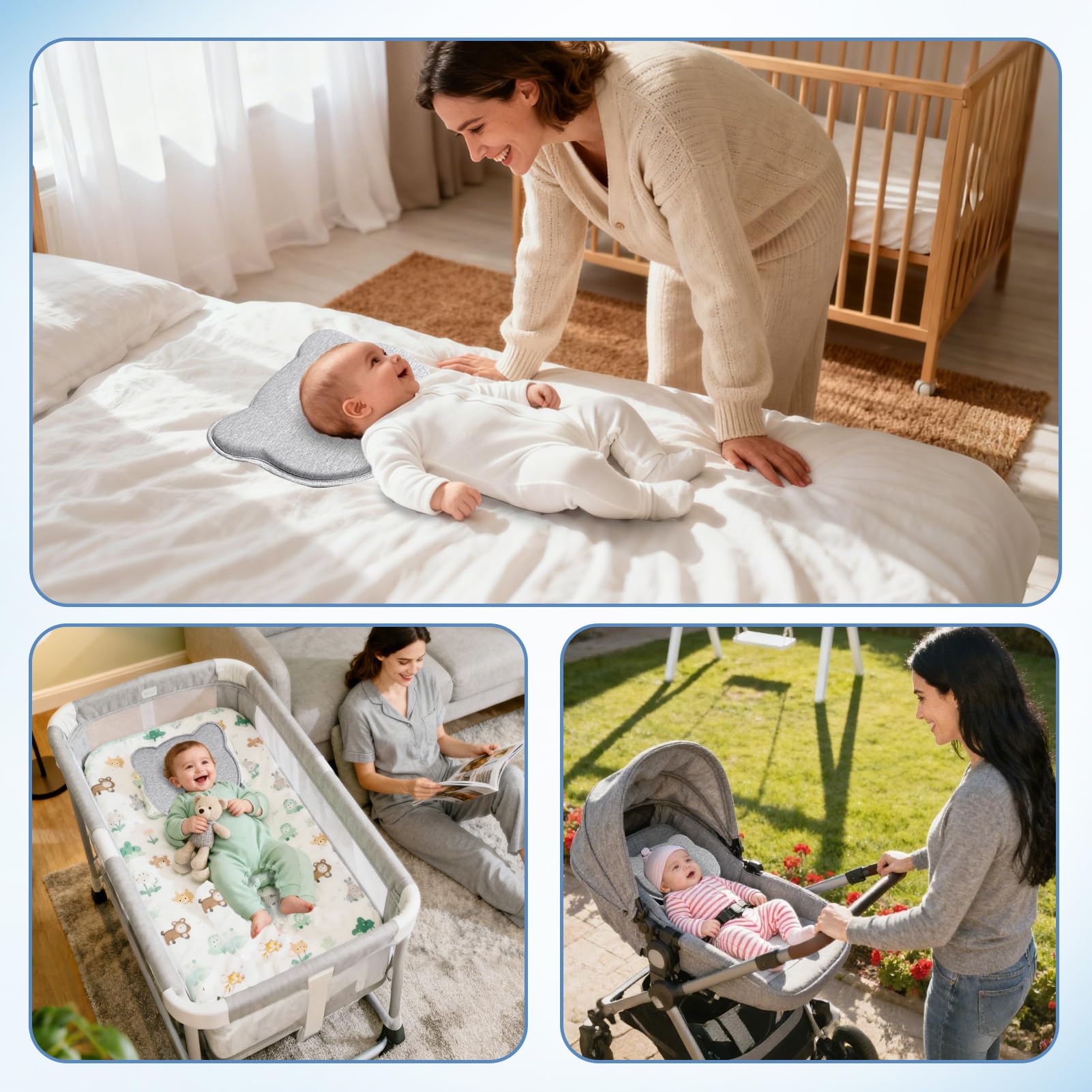 Donpemu reflux pillow head shaping feature helps comfortable positioning for resting and cuddling.