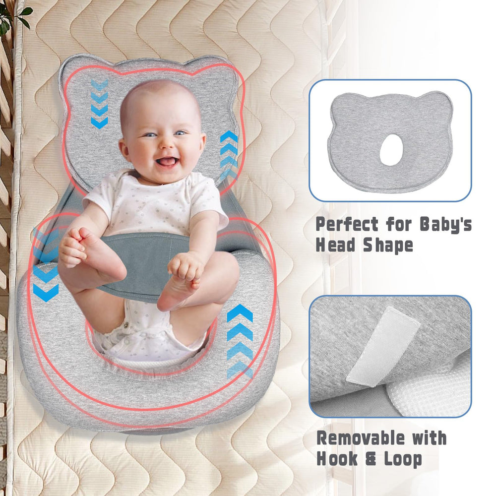 Donpemu reflux pillow removable cover for easy cleaning after spit-up or mess.