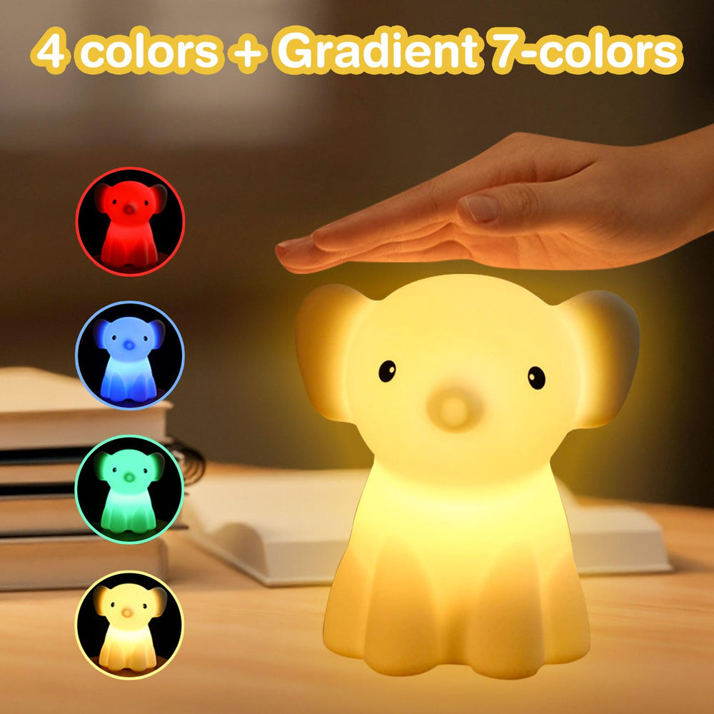 Donsis elephant night light design emphasizes child safety and grip