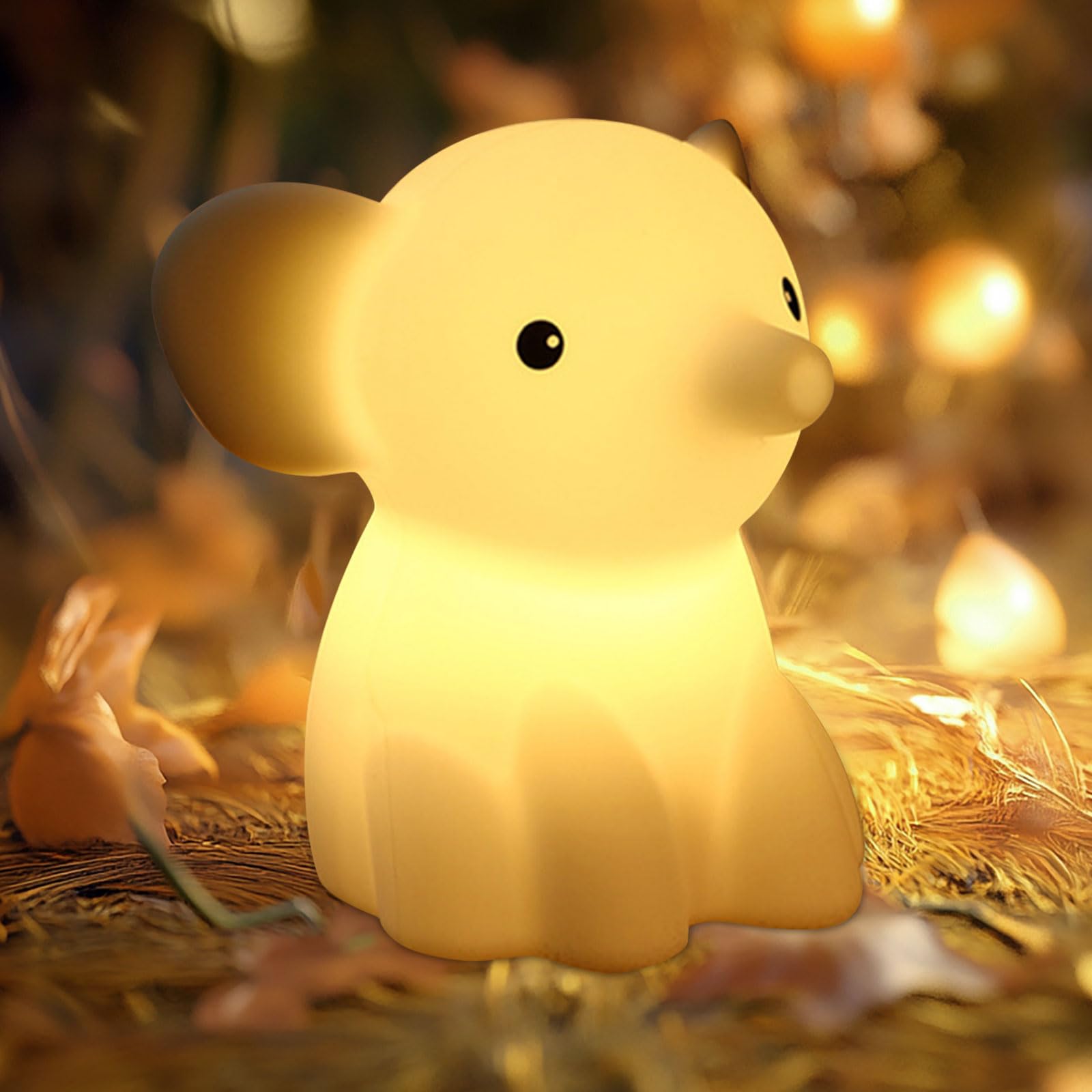 Donsis elephant night light with soft silicone glow for cozy bedtime comfort