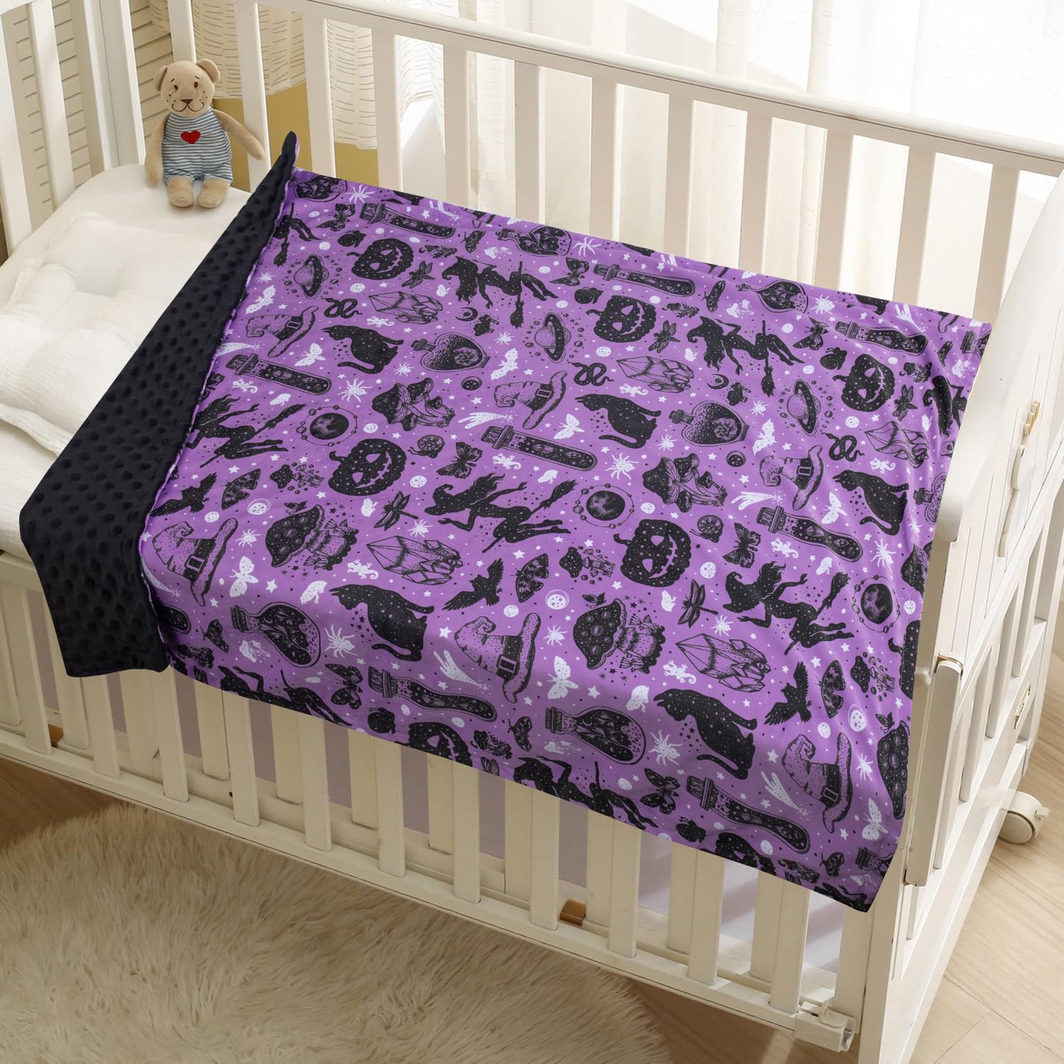 Donsonny baby blanket with reversible 3D dotted back for tactile variety.