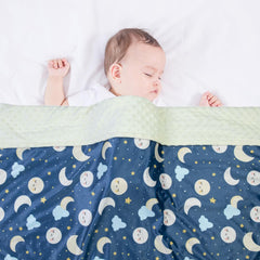Donsonny reversible blanket featuring 3D-dotted side for tactile exploration.