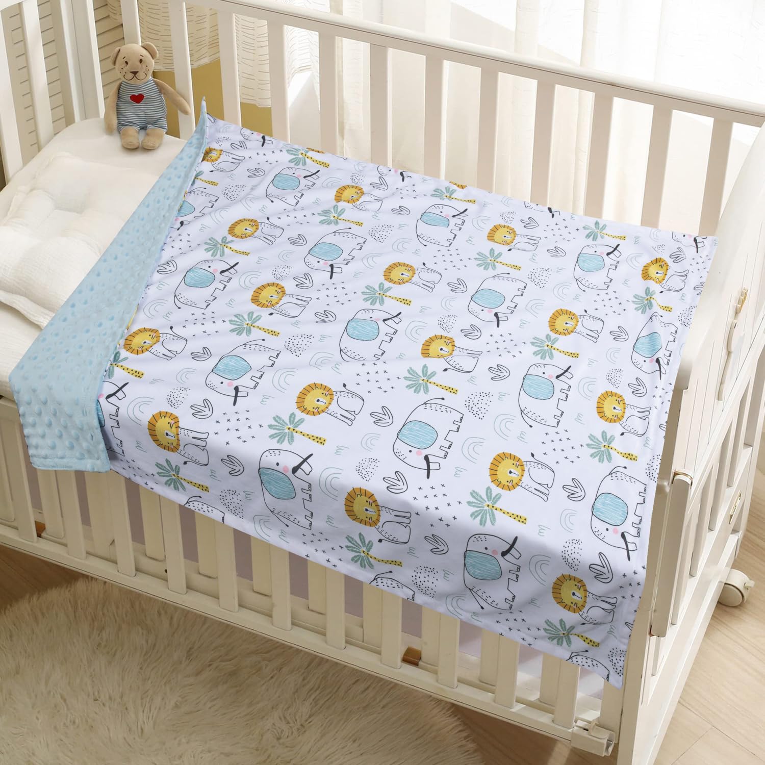 Donsonny soft minky fleece fabric feels gentle on baby's skin