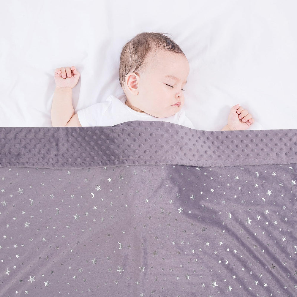 Donsonny violet night-sky reverse fabric provides soothing nap-time color