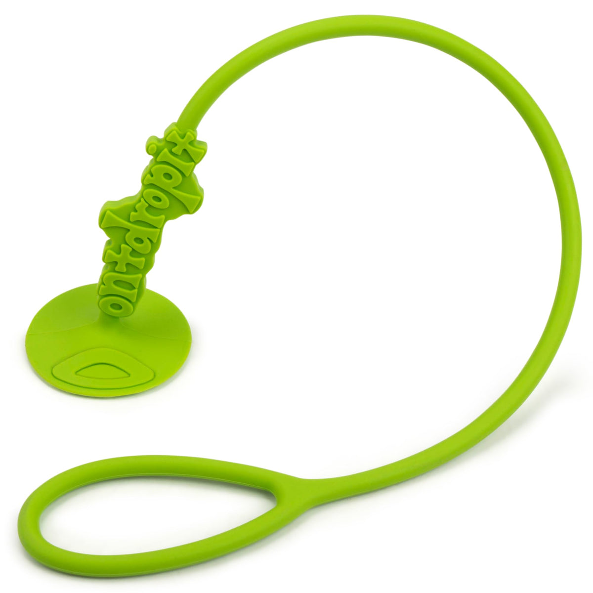 Don't Drop It silicone tether on table surface showing secure suction for cups