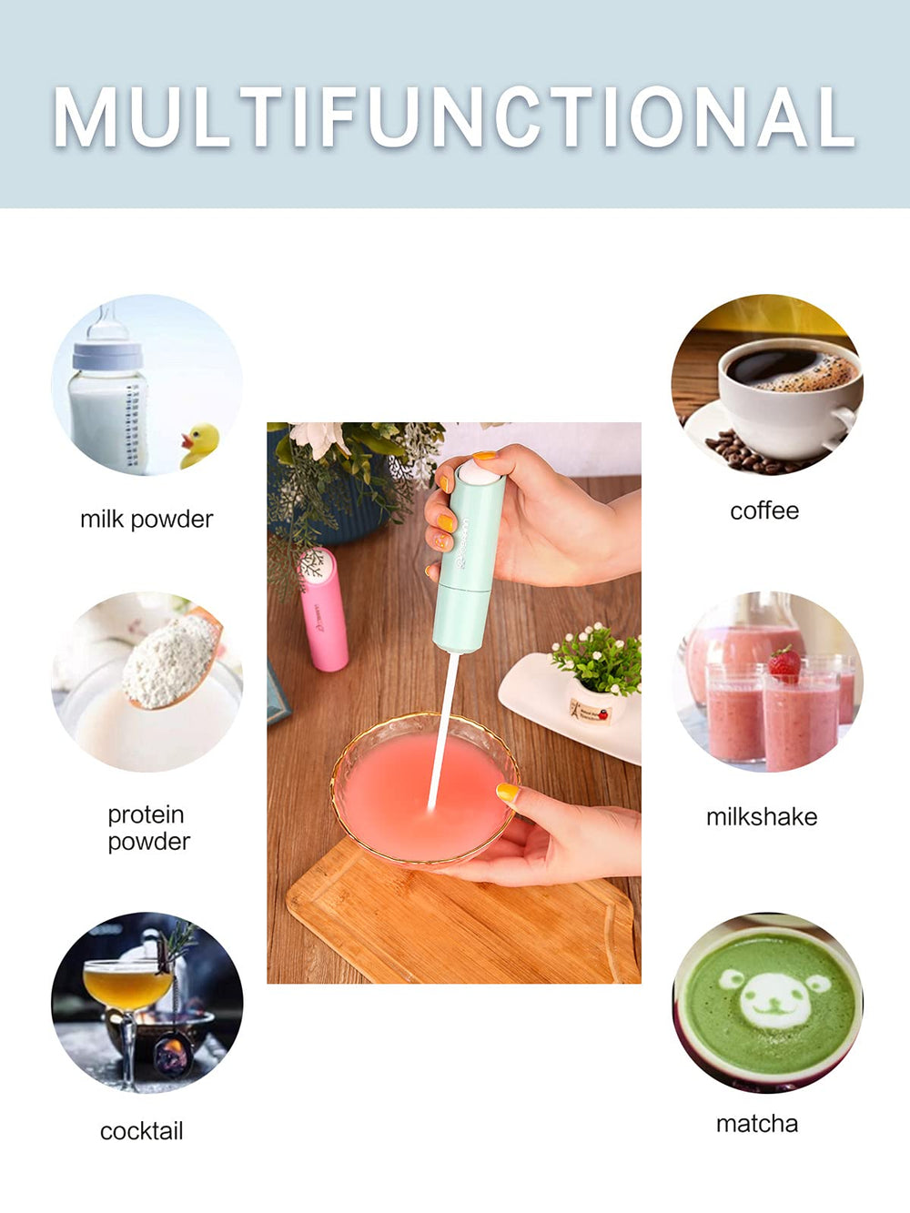 DOOBAANN ceramic-base stirrer on counter keeps tidy and reachable