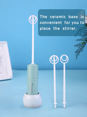DOOBAANN blue milk frother foam action for beverages
