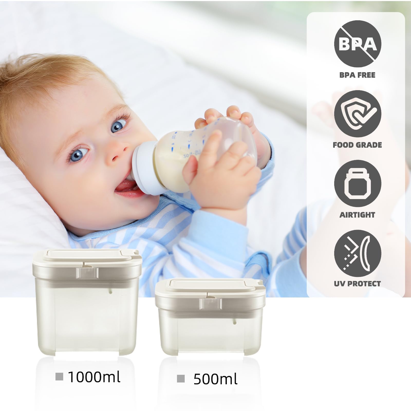 DOOBAANN shockproof baby formula dispenser airtight-seal guards moisture and odors during travel