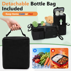 DOODLEBEAN six-storage-sections keep snacks, toys, and phones neatly organized.