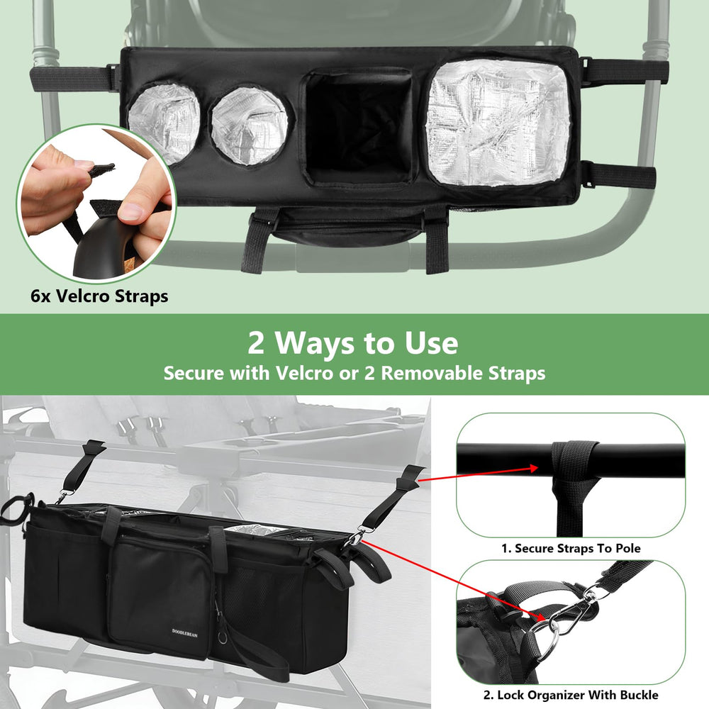 DOODLEBEAN stability design with Velcro straps prevents wobble on walks.