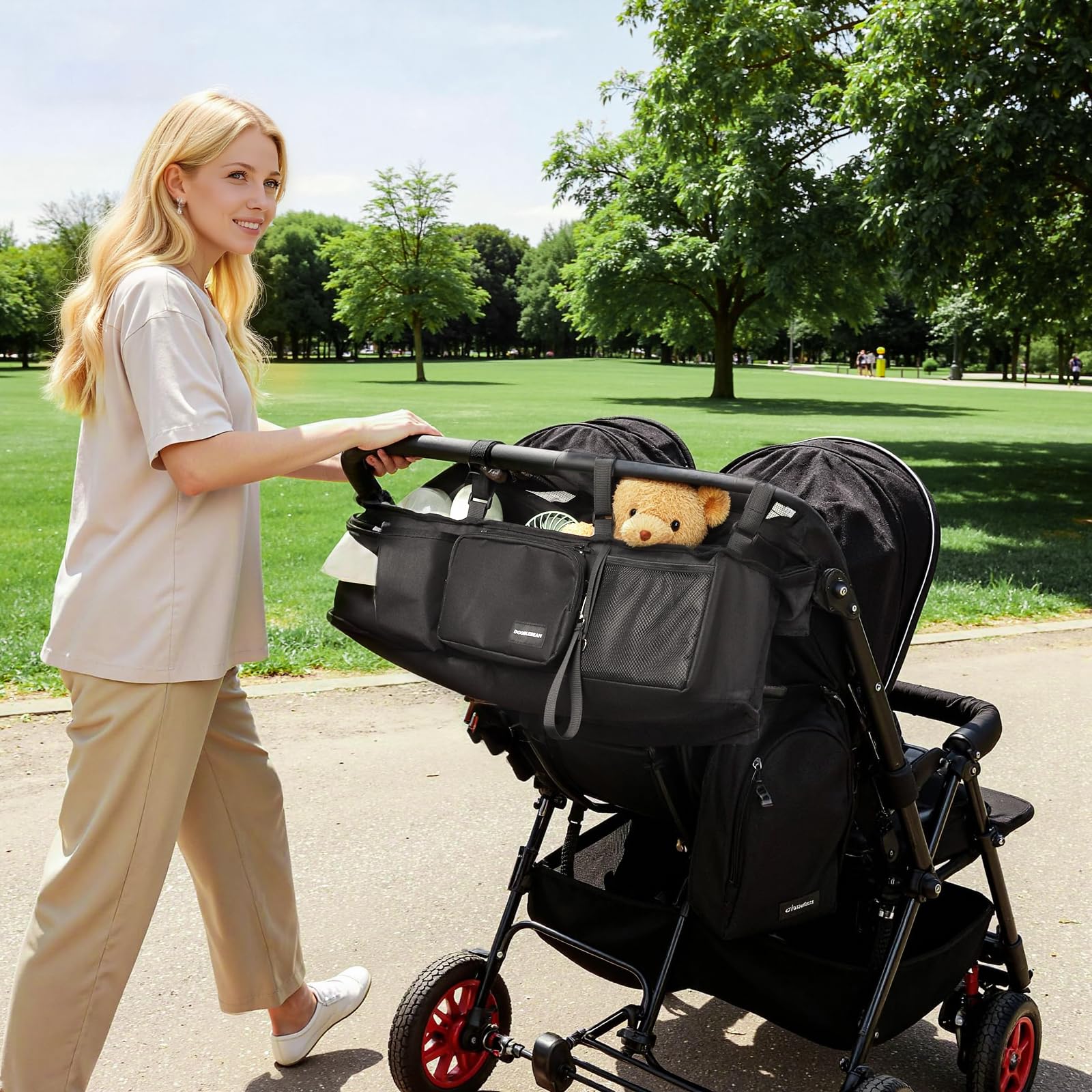 DOODLEBEAN removable tie-down straps secure the setup for outings or picnics.
