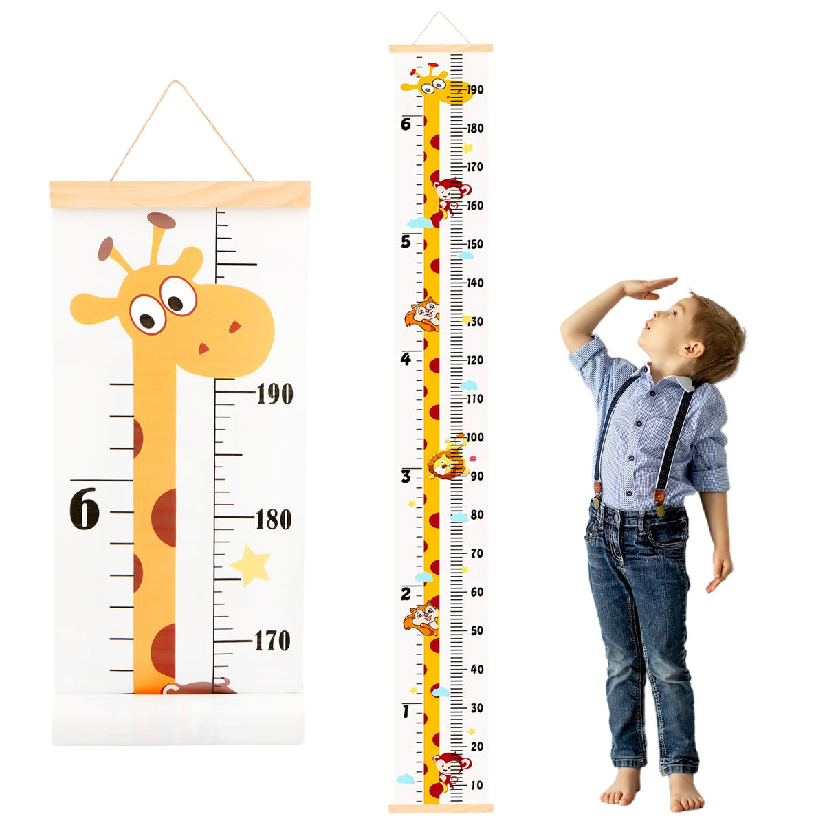 DOOLMIN height chart on wall showing 79-inch height range for kids