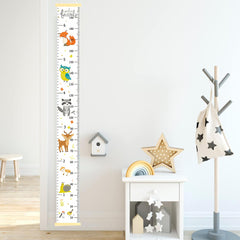 DOOLMIN growth chart canvas closeup shows waterproof fabric for durable nursery decor