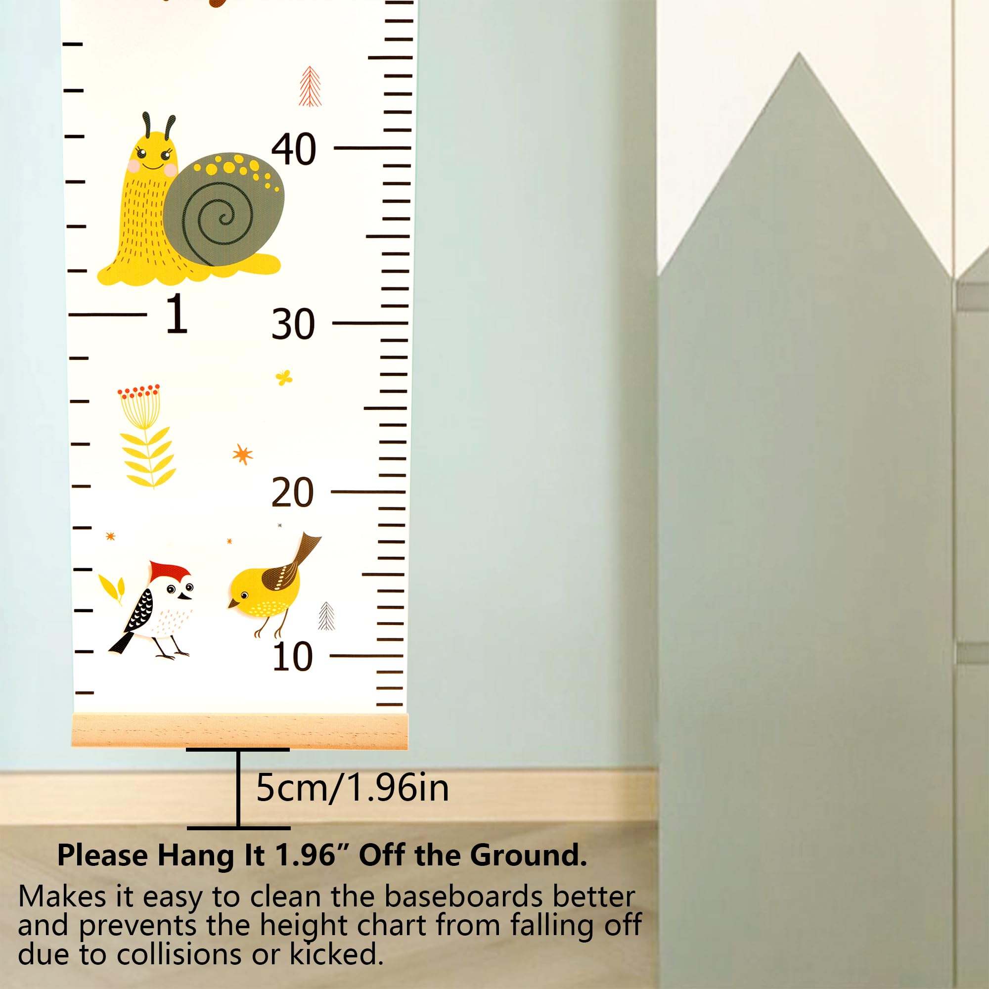 DOOLMIN growth chart measurement scales provide clear inches and cm readings
