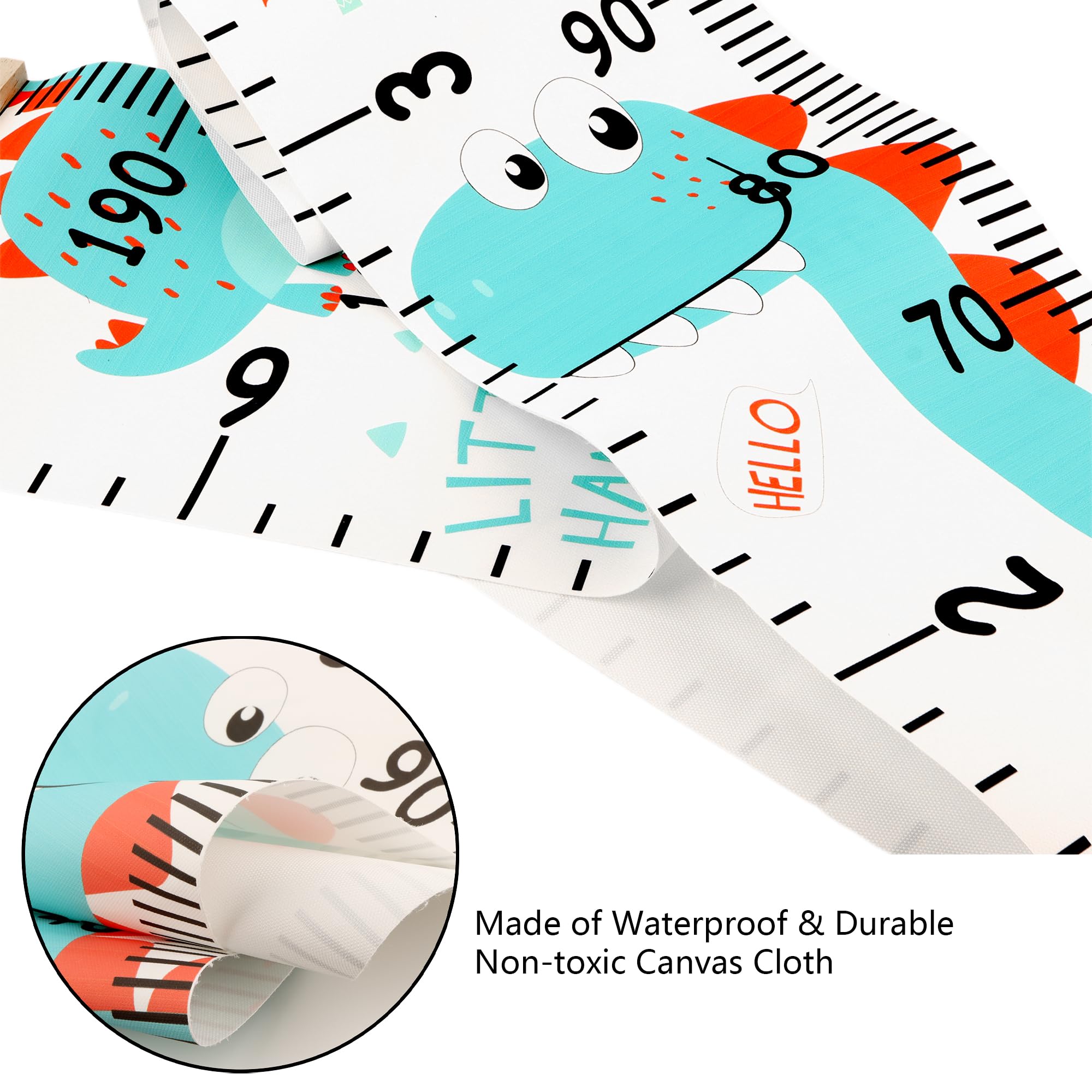 DOOLMIN height-chart measurement-scale picture shows centimeter and inch options for accurate readings
